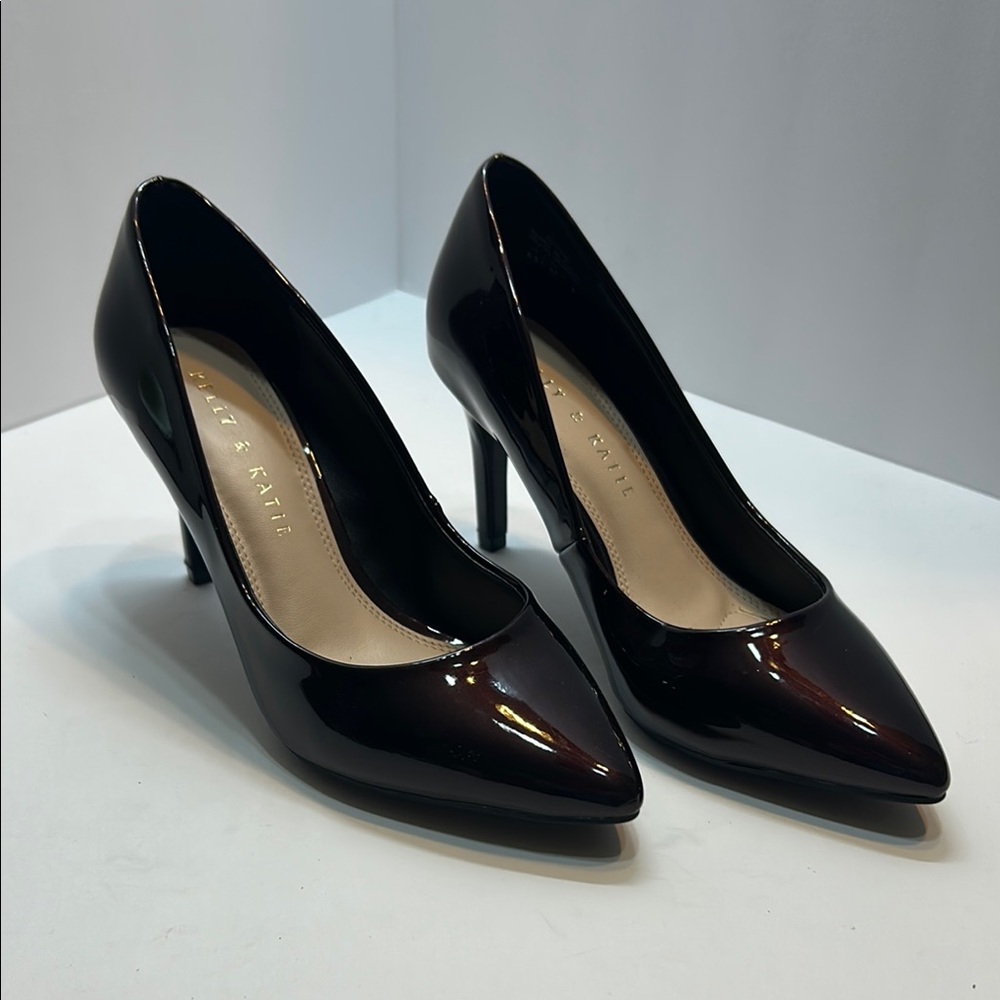 Kelly & Katie Wine Color Heels Classic Pointed-Toe Pumps - Picture 2 of 5